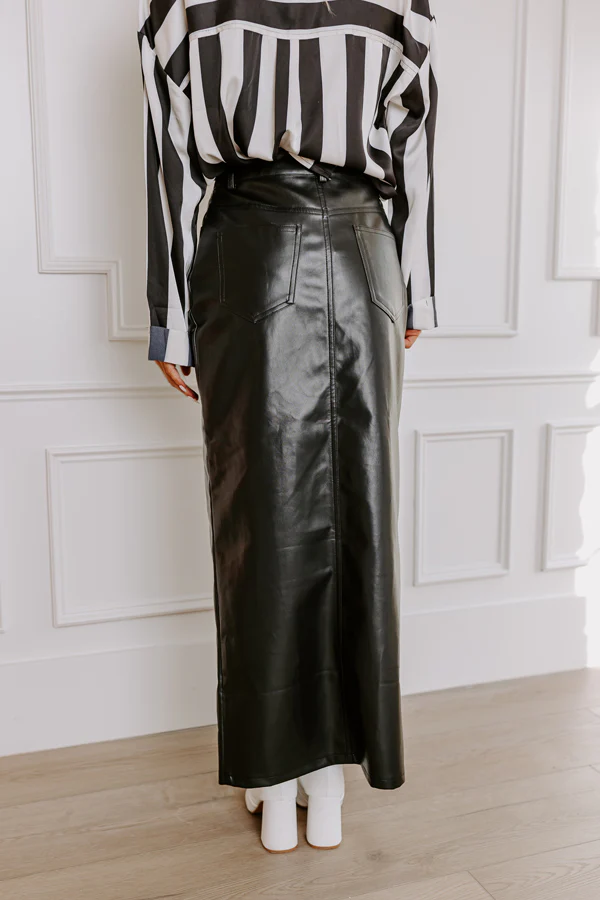 A Little Bit Flirty Faux Leather Skirt - Image 3