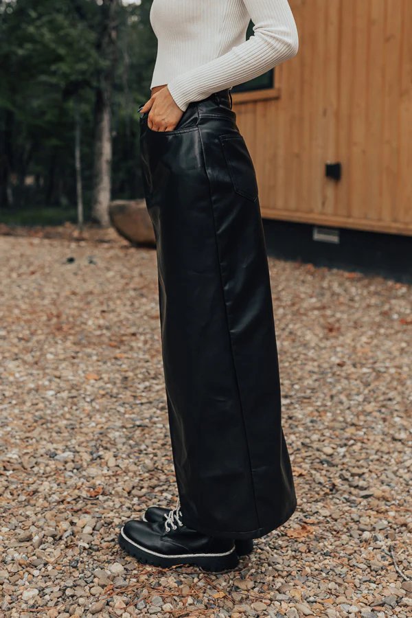 A Little Bit Flirty Faux Leather Skirt - Image 6
