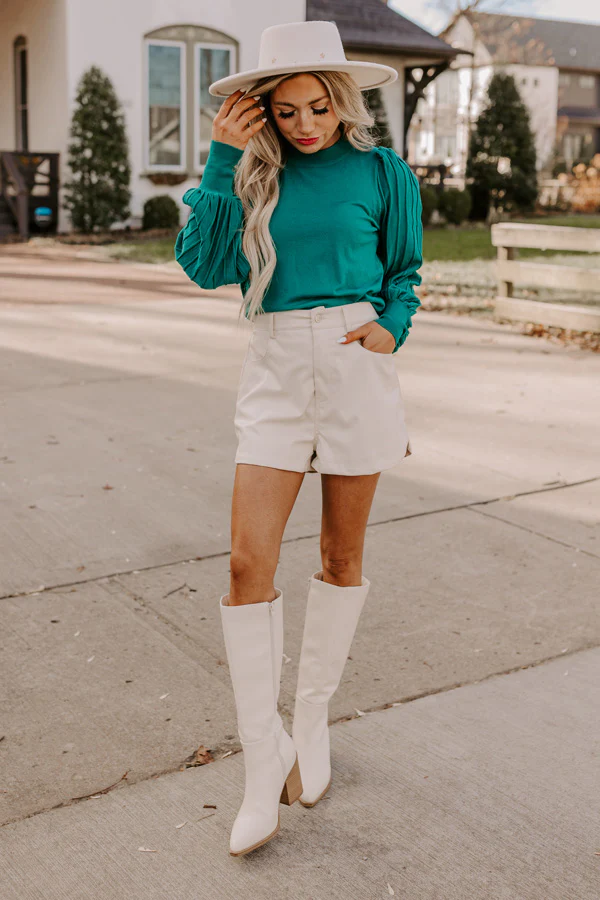 Act Out Of Love Top In Hunter Green - Image 2