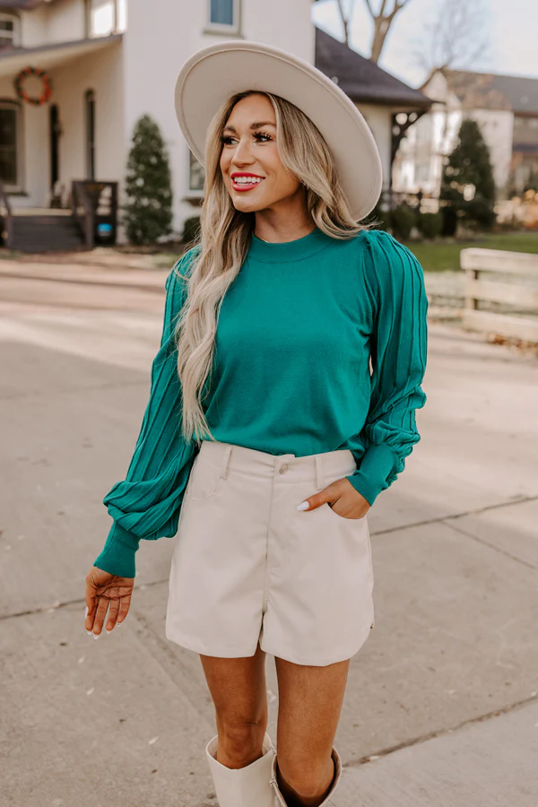 Act Out Of Love Top In Hunter Green - Image 3
