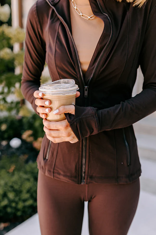 Active Vibe Butter Soft Jacket In Espresso - Image 3