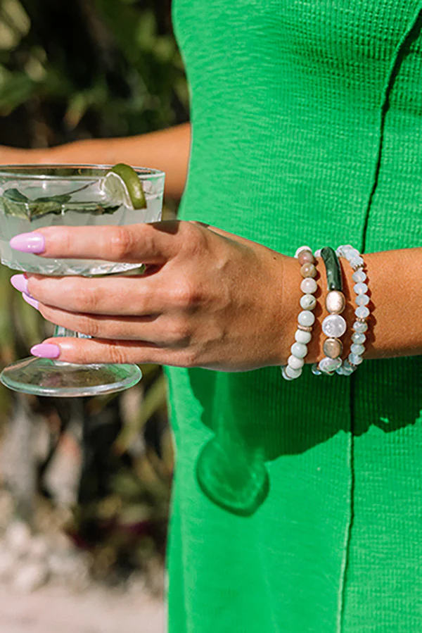 Admit Your Feelings Bracelet Set In Sage