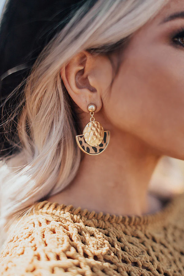 Adorable Details Leopard Earrings In Brown - Image 2