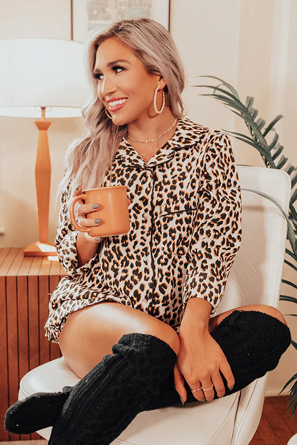 Afternoon Nap Leopard Pajama Top - Image 2