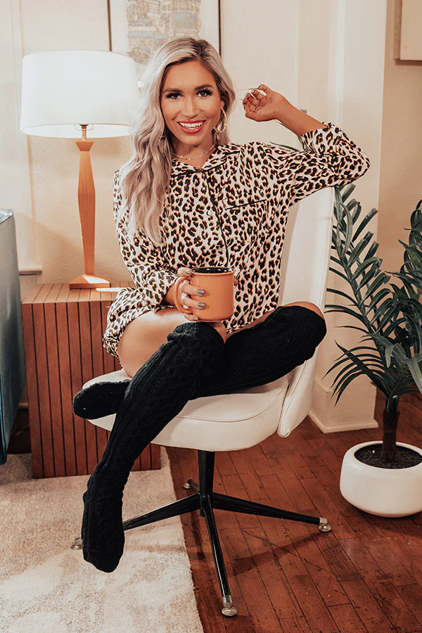 Afternoon Nap Leopard Pajama Top - Image 3