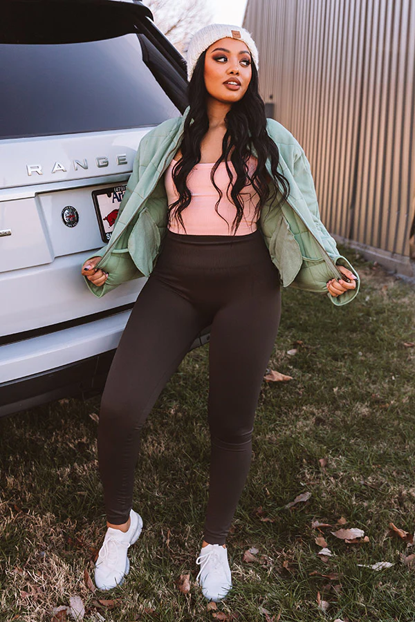 Aligned For Success High Waist Legging In Martini Olive - Image 5