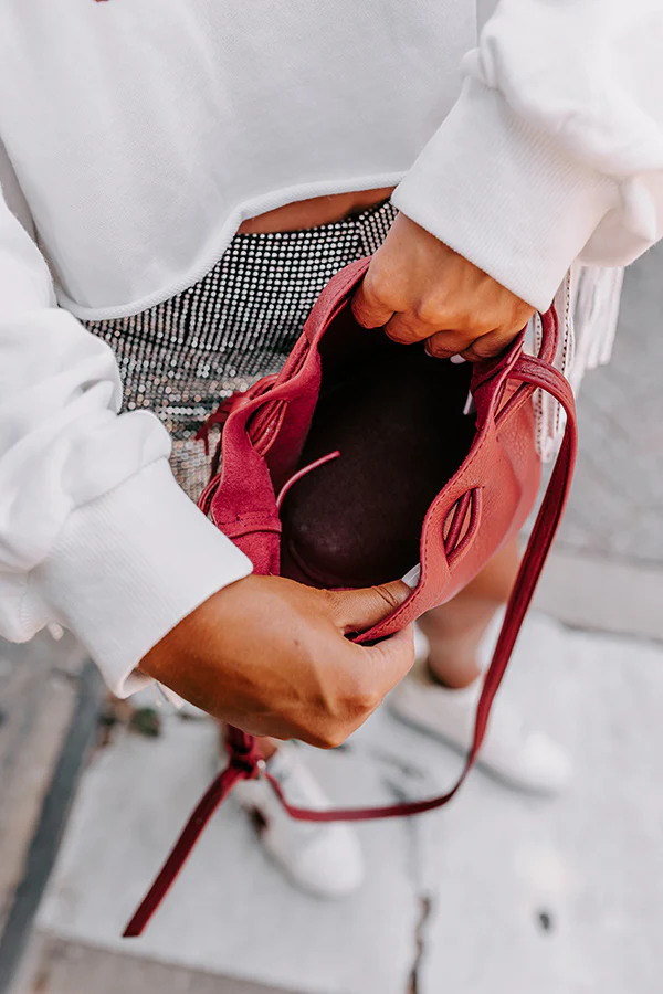 All About It Bucket Bag In Red - Image 3
