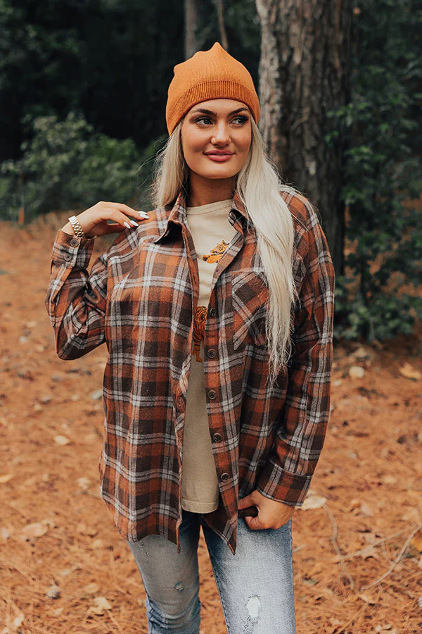 All The Hits Flannel Button Up In Brown - Image 2