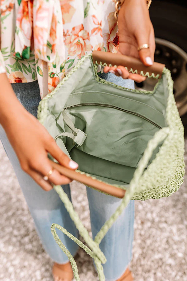 Aloha Lifestyle Woven Tote In Seaglass - Image 3