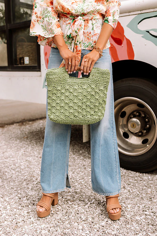 Aloha Lifestyle Woven Tote In Seaglass - Image 4
