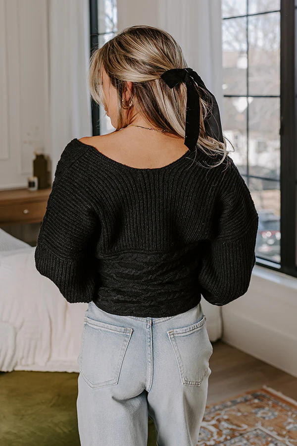 Always Flirting Sweater In Black - Image 4