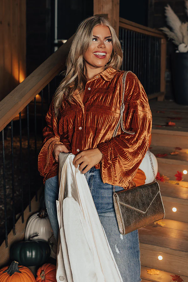 Amazing Views Velvet Top in Rust Curves - Image 5