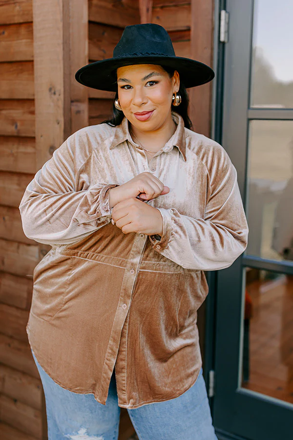 Apple Cider Sips Velvet Top In Iced Mocha Curves - Image 3