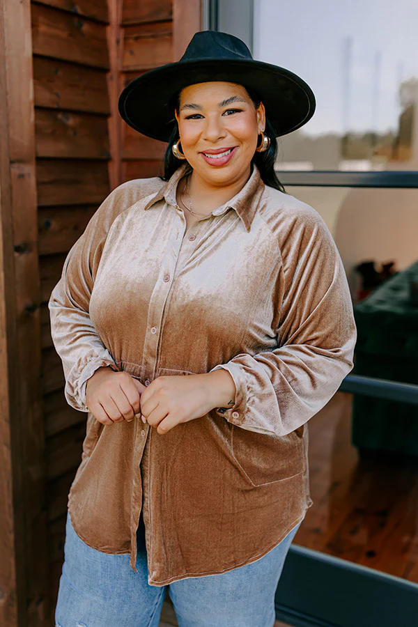 Apple Cider Sips Velvet Top In Iced Mocha Curves - Image 4