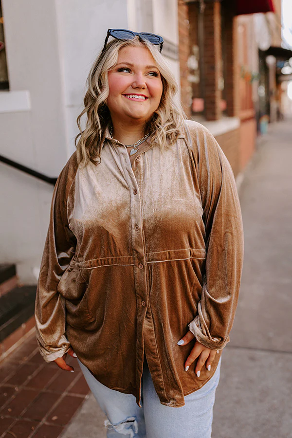 Apple Cider Sips Velvet Top In Iced Mocha Curves - Image 6