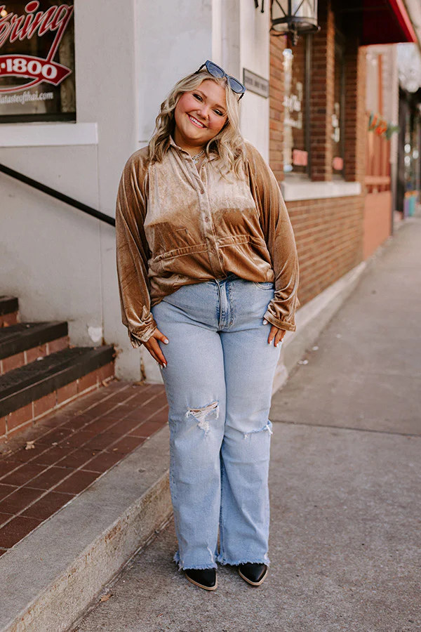 Apple Cider Sips Velvet Top In Iced Mocha Curves - Image 7