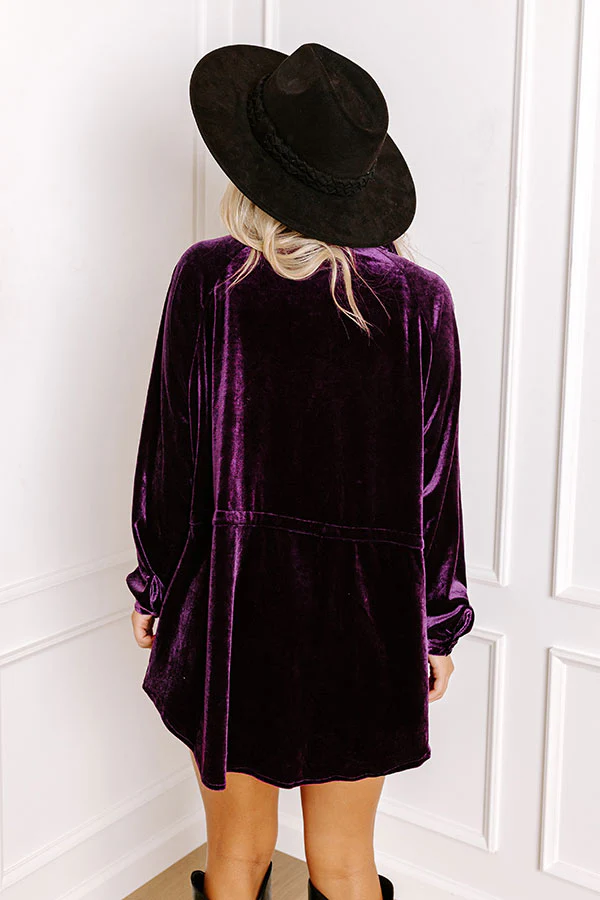 Apple Cider Sips Velvet Top In Purple - Image 3