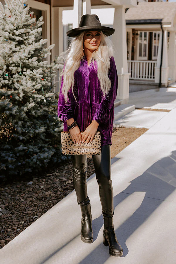 Apple Cider Sips Velvet Top In Purple - Image 5