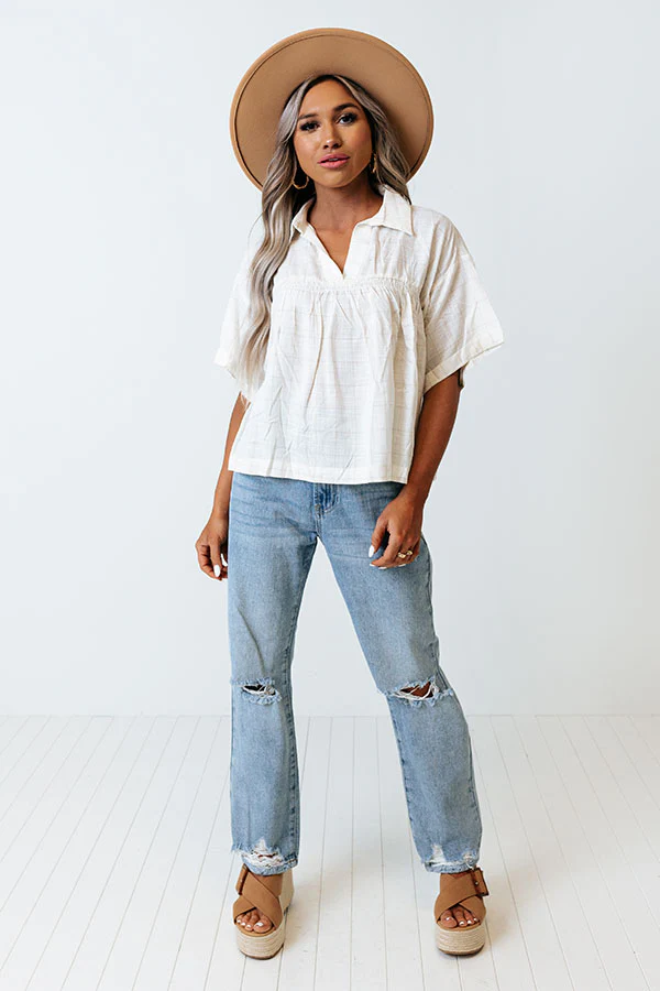 Austin City Sweetness Shift Top In Cream - Image 2