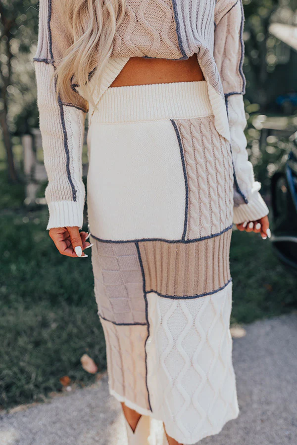 Autumn Breeze Sweater Midi Skirt - Image 3