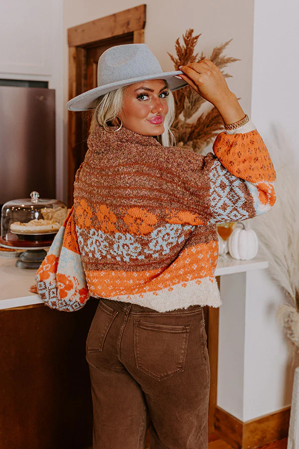 Autumn Brunch Knit Sweater in Cinnamon - Image 4