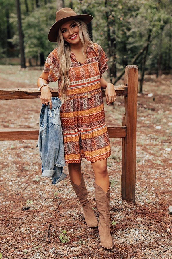 Autumn Instincts Shift Dress In Rust - Image 2