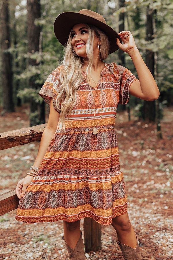 Autumn Instincts Shift Dress In Rust - Image 3