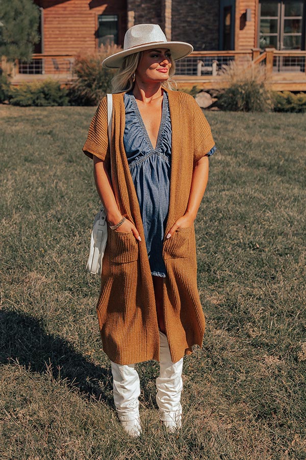 Autumn Vibes Ribbed Duster Cardigan - Image 5