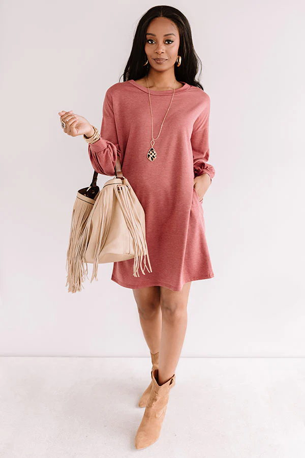 Backroad Bonfire Shift Dress In Aurora Red