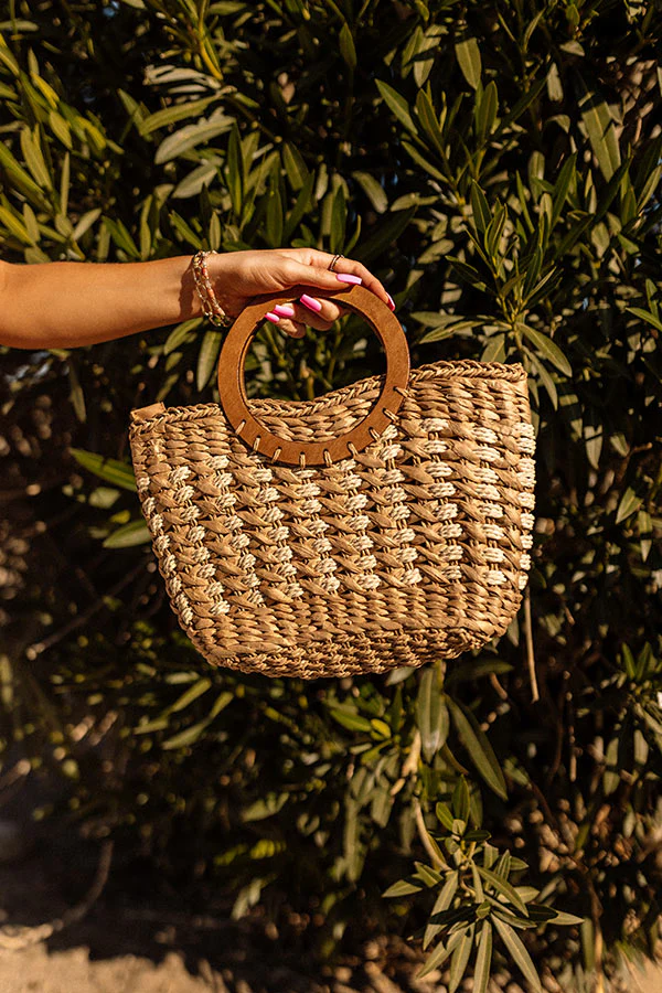 Barbados Bound Raffia Bag In Tan - Image 3