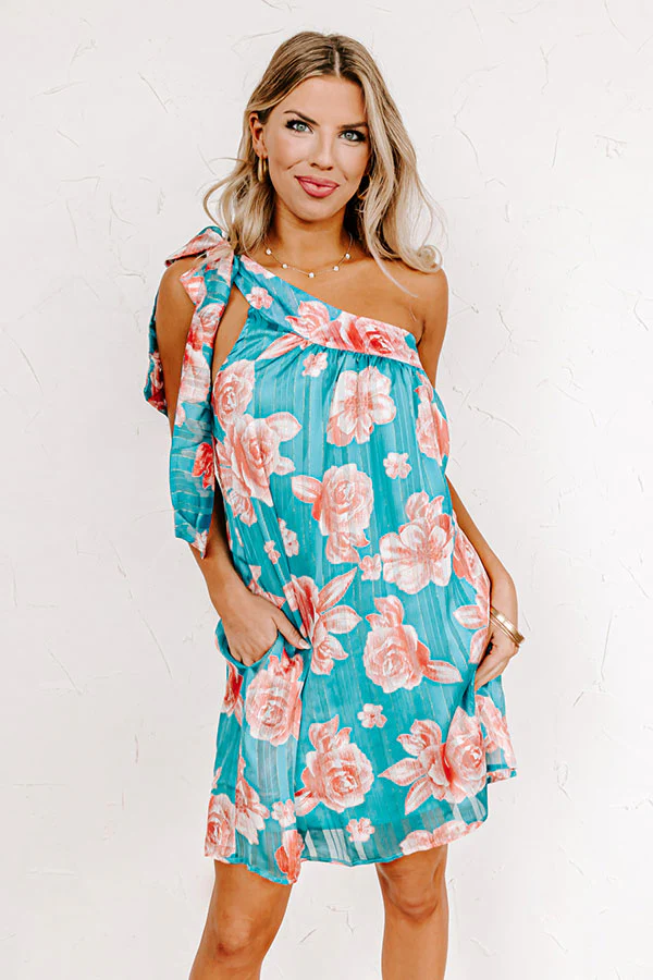 Be Mine Forever Floral Dress in Turquoise - Image 2