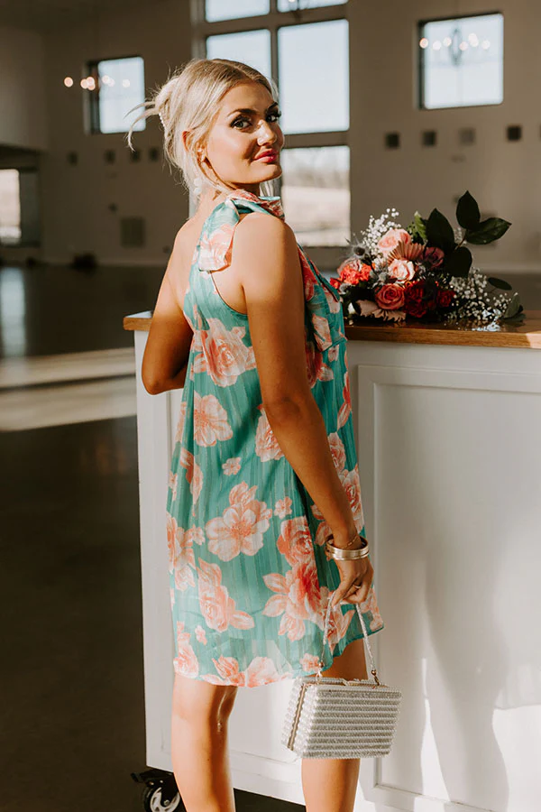 Be Mine Forever Floral Dress in Turquoise - Image 8
