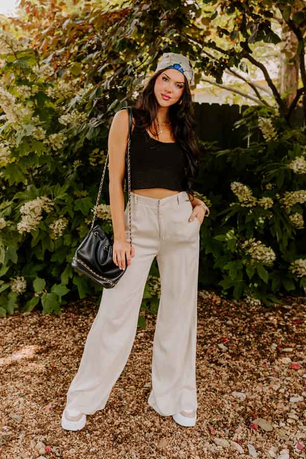 Beach Daydream Knit Crop Top In Black - Image 7