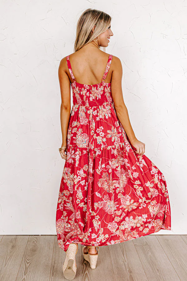 Beachside Bliss Maxi Dress in Red - Image 4