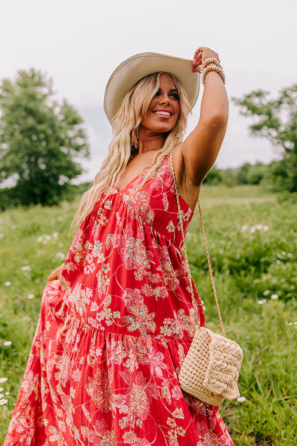 Beachside Bliss Maxi Dress in Red Curves - Image 2