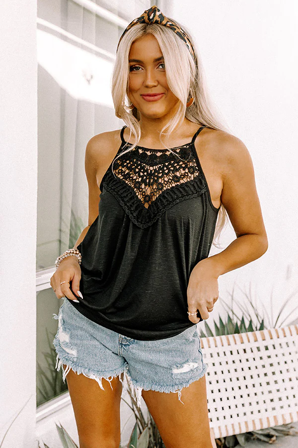 Beachy Bonding Shift Tank In Black - Image 6