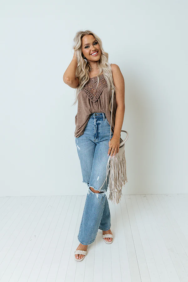Beachy Bonding Shift Tank In Mocha - Image 8