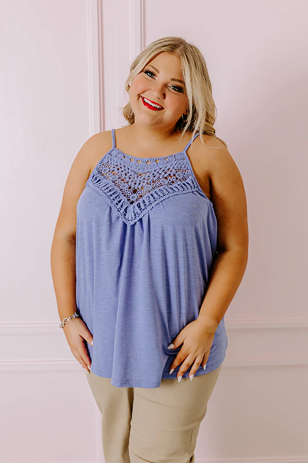 Beachy Bonding Shift Tank In Periwinkle Curves - Image 2