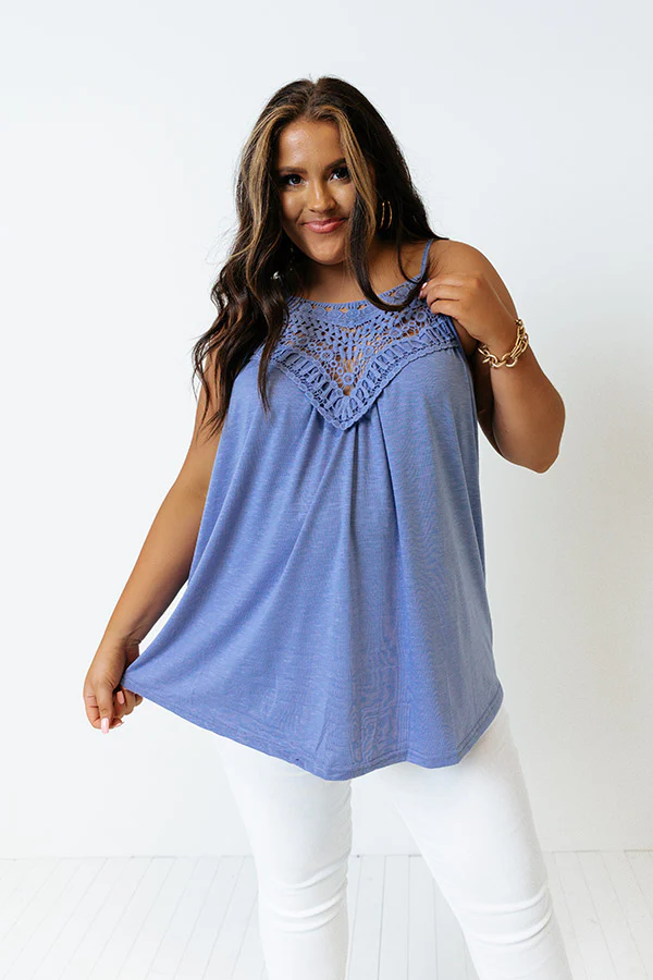 Beachy Bonding Shift Tank In Periwinkle Curves - Image 8