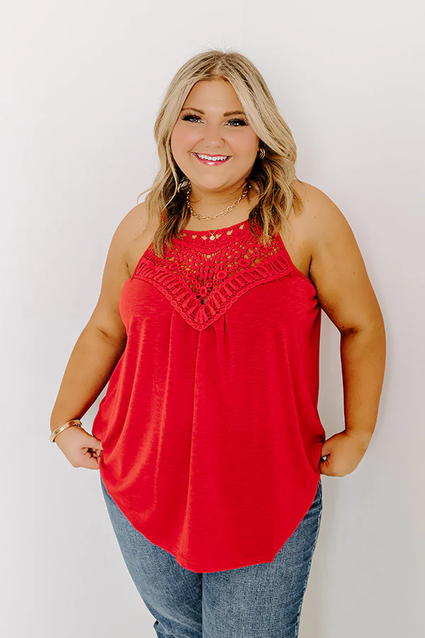 Beachy Bonding Shift Tank In Red Curves - Image 2