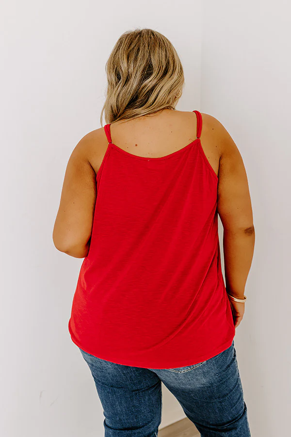 Beachy Bonding Shift Tank In Red Curves - Image 4