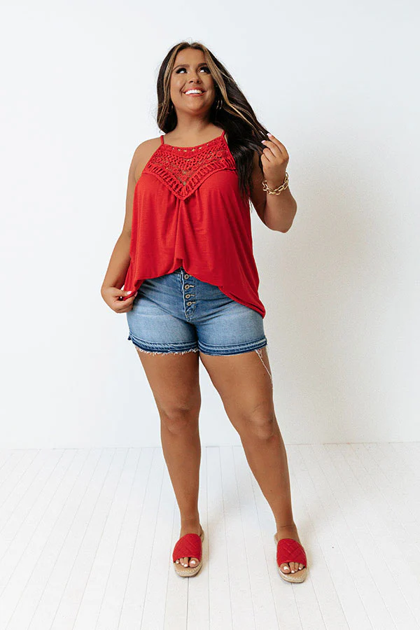 Beachy Bonding Shift Tank In Red Curves - Image 6