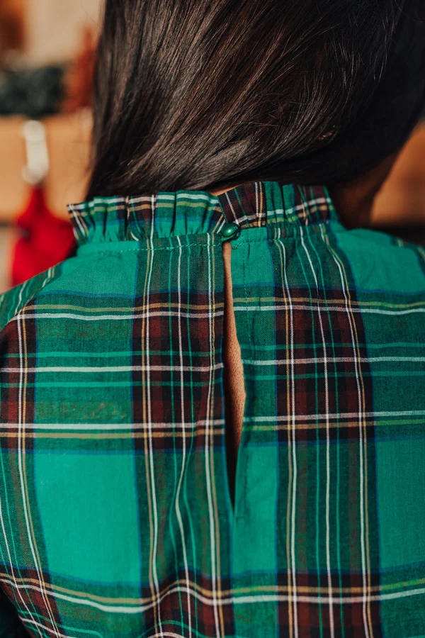 Beautiful Routine Plaid Top In Green - Image 3