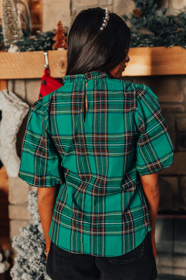 Beautiful Routine Plaid Top In Green - Image 6