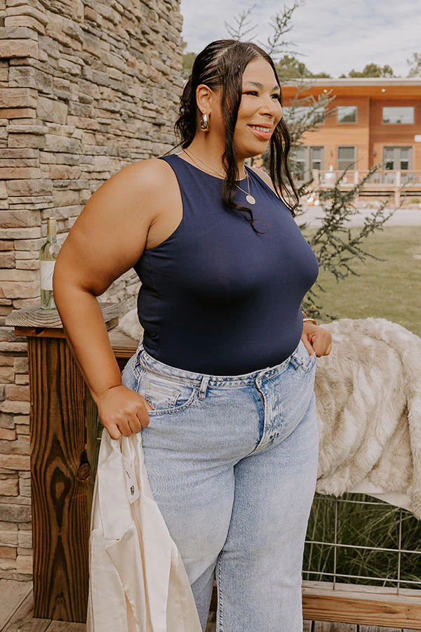 Big Goals Bodysuit In Navy Curves - Image 3