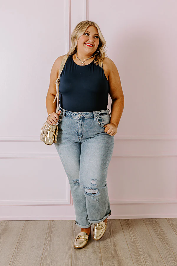 Big Goals Bodysuit In Navy Curves - Image 5