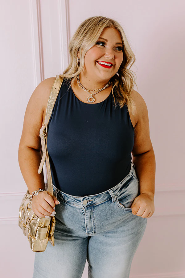 Big Goals Bodysuit In Navy Curves - Image 6