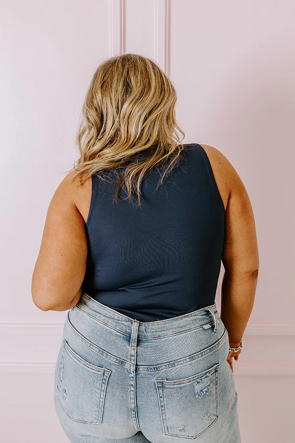 Big Goals Bodysuit In Navy Curves - Image 7