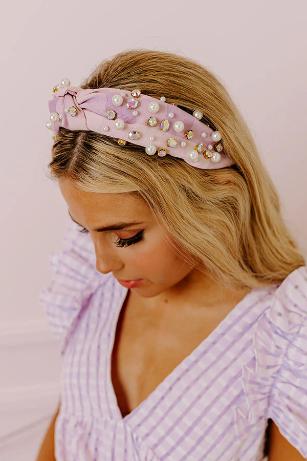 Blissful Break Embellished Headband In Lavender - Image 3