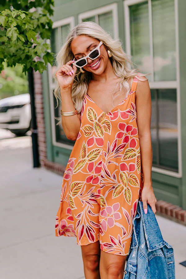 Blossom Bliss Mini Dress In Orange - Image 5